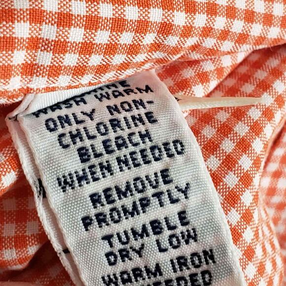 Polo Ralph Lauren Oxford Shirt Mens Size Large Button Down Orange Gingham - Picture 9 of 10